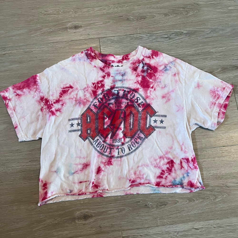 AC/DC tie dye crop shirt